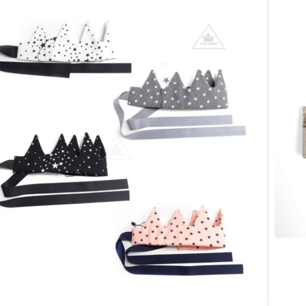 Kids Starry fabric crown. Bidding on gray one ONLY adjustable by Petite Hailey